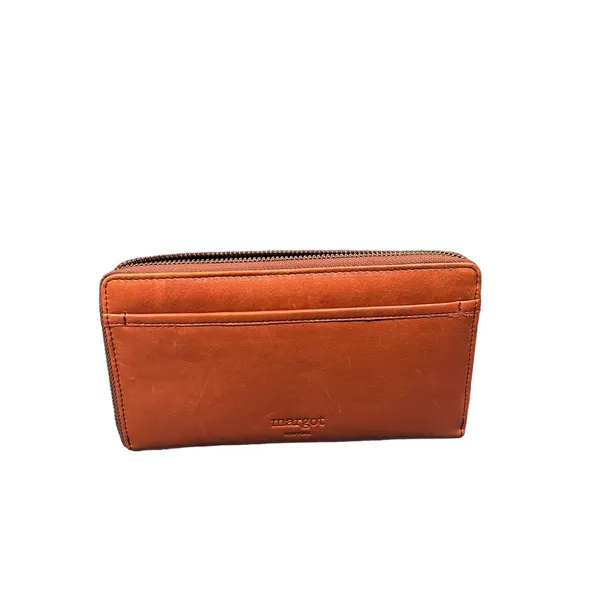 MARGOT New York Gabby Tan Genuine Leather Zip Around Wallet Wristlet. NWT - Image 2