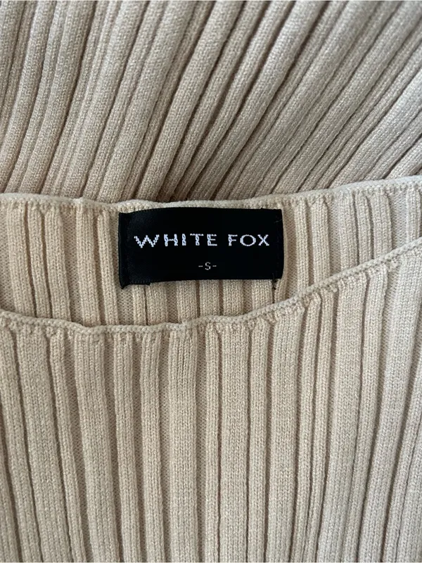 White Fox Boutique Sleeveless Ribbed Maxi Dress in Tan - Image 6