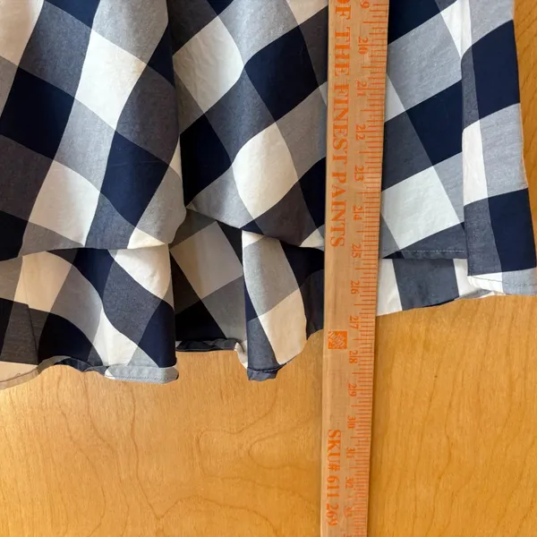 HD in Paris Peplum Top Women Size 10 Navy Blue Gingham Buffalo Check Sleeveless - Image 5