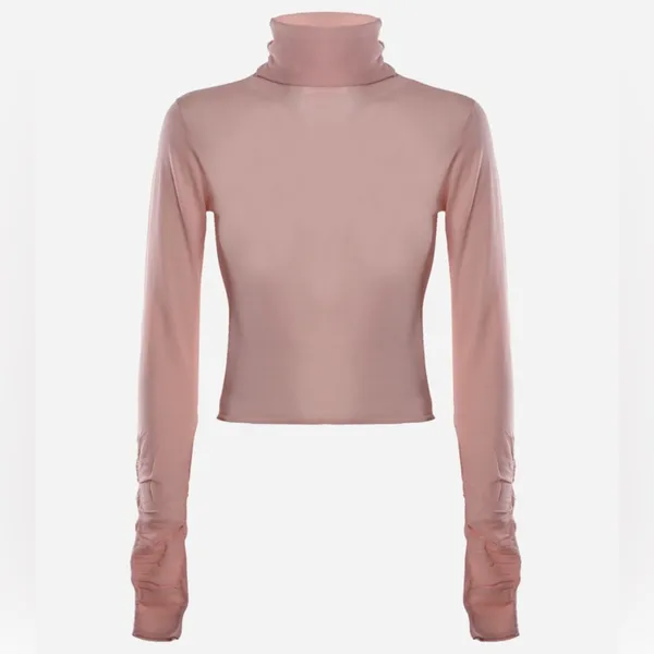 Revolve For Love And Lemons Pink Sadie Turtleneck Top Size XXS - Image 5