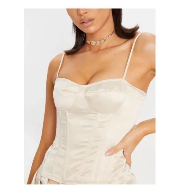 Divided Women's Cream Corset Bustier Top L - Image 2