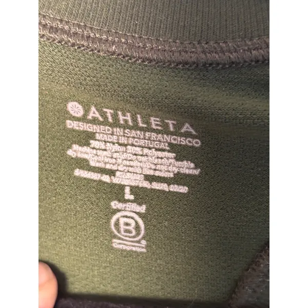 Athleta Womens Speedlight Camo Tank Top L Green Seamless Racerback Athleisure - Image 8