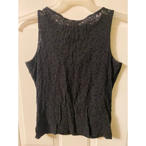 Black Lace tank top sleeveless top LA Express size Large Y2k - Image 3