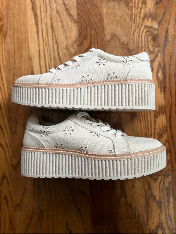 DV by Dolce Vita Brin Floral Platform Sneakers Cream Women’s 8 - Image 6