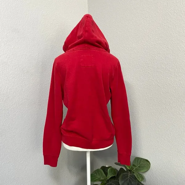 Hollister Red Hoodie Long Sleeve Pullover Y2k Grunge Streetcore - Image 4