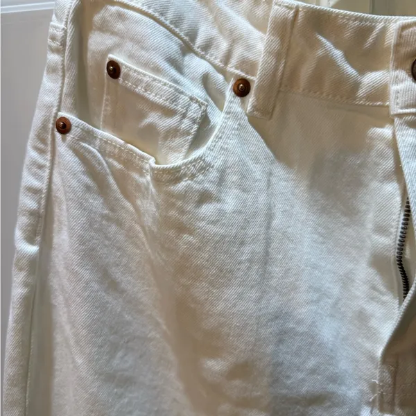 H&M White Slim Leg High-Waist Jeans Classic Denim 12 - Image 8