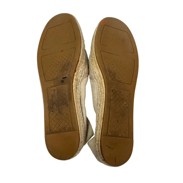 Tory Burch Weston Womens Canvas Logo Round Toe Slip On Espadrilles Flats Shoes 7 - Image 4