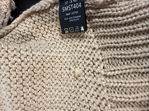 POL Pearl Detail Oversized Chunky Knit Turtleneck Long‎ Sleeve Sweater - Image 8