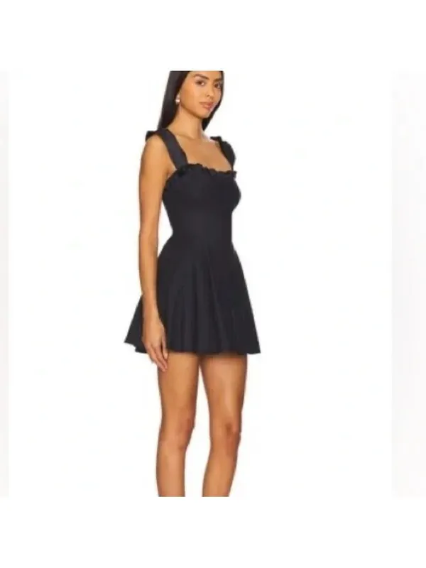Free People Midnight Magic Mini Voluminous Black Dress Fairy Grunge Bohemian L - Image 6