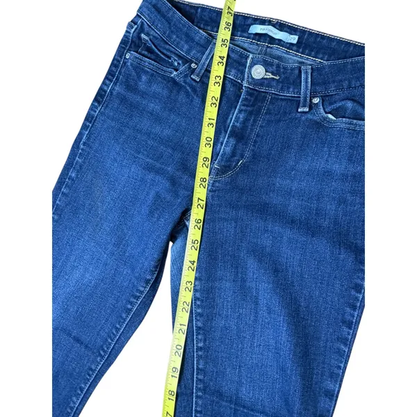Levis 715 Bootcut Jeans Womens 29 Dark Wash Blue Denim Mid Rise Stretch 715-0001 - Image 4