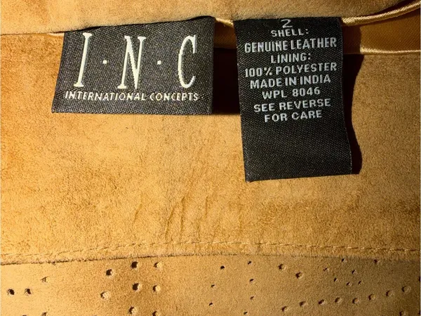 INC International Concepts Tan Suede Fringe Pencil Skirt - Image 3