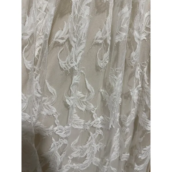 Baltic Born‎ Cozette Lace Gown White Nude Maxi Wedding Romantic Women's Size L - Image 10