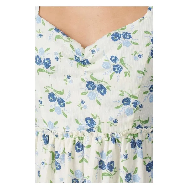 Sweet Baby Jamie Ivory Floral Print Tiered 3/4 Sleeve Midi Dress Size XL - Image 2