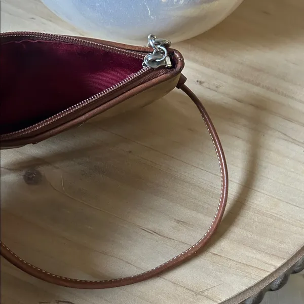 Coach Classic Nylon Tan/ Brown Wristlet Mini Purse - Image 6