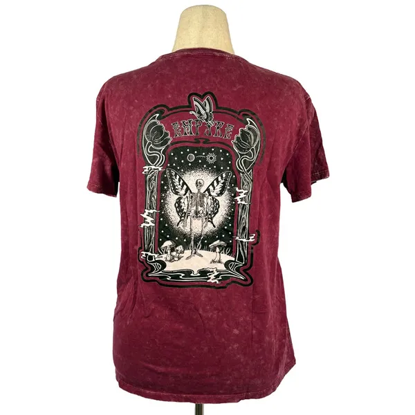 Empyre Zumiez T Shirt | Red Acid Wash Short Sleeve Tee Shirt - Image 2