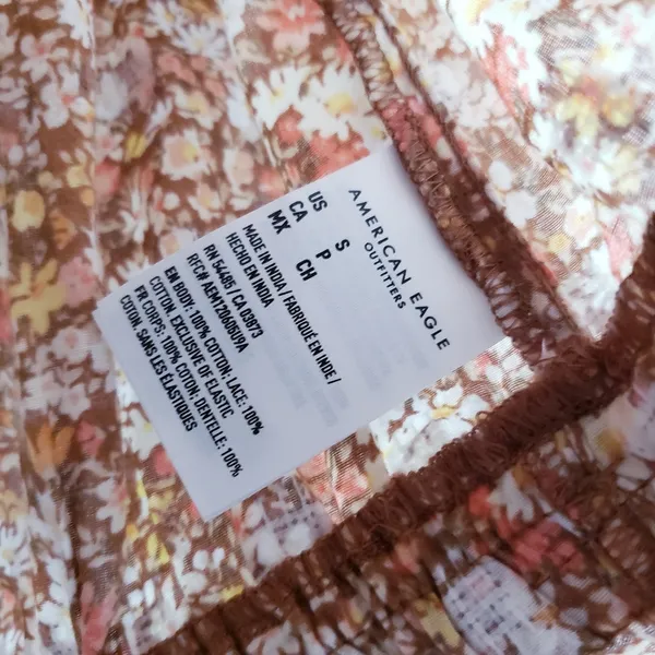 American Eagle Ditsy Floral Smocked Long Sleeve Peasant Blouse - Image 9