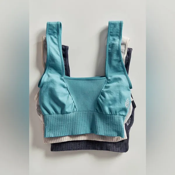 NWOT Free People Movement Good Karma Square-Neck Bra In Washed Black - Image 2