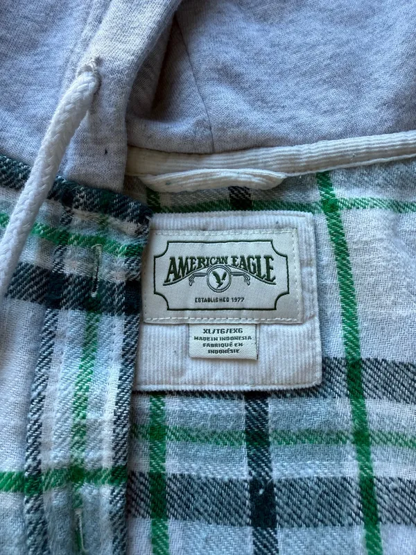American Eagle Flannel Hoodie - Image 3