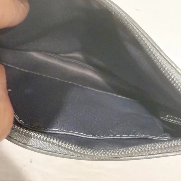 Coach Signature Gray Pleated Canvas Logo Wristlet‎ Pouch Wallet - Image 4