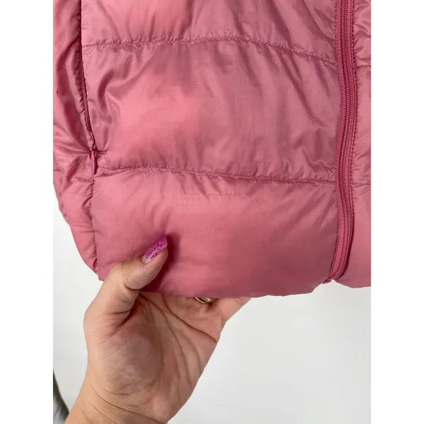 UNIQLO‎ Women Puffer Jacket Pink Lightweight Down Filled Full Zip Hooded Size M - Image 11