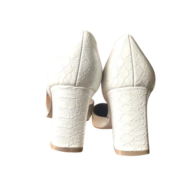 BCBGeneration Sheila Snake Skin Pointy Pump White‎ Sz 6 - Image 5