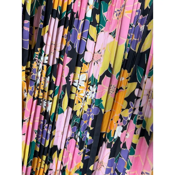 Gracia Midi Pleated‎ Dress Size Medium Floral Spaghetti Strap Square Neck NEW - Image 5