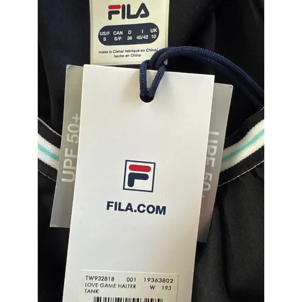 FILA Womens Love Game Halter Tank‎ Top Black UPF 50+ SMALL NWT Athletic Tennis - Image 9