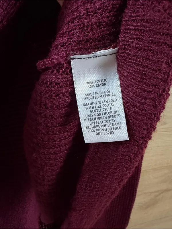 Express Women's Burgundy Wine Twist-Front Knit Layering Sweater XS - Image 5