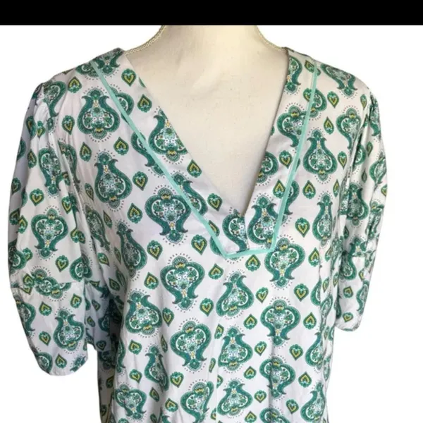 Loft floral medallion bell sleeve blouse size M - Image 4