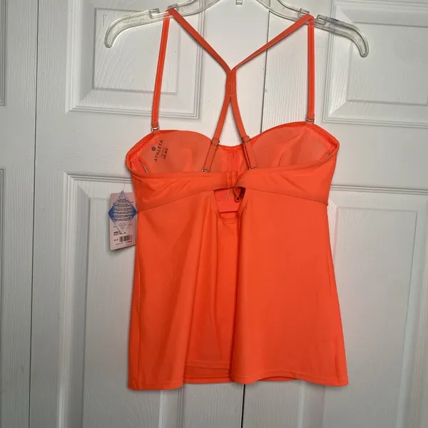 Athleta Bandeau Tankinemor Womens 36 B/C Neon Orange Swim Top Tankini NWT - Image 4