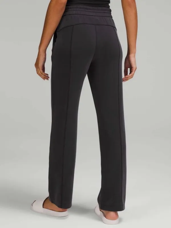 Lululemon Softstreme High Rise Pants Womens 4 Black Wide Leg Lounge Casual - Image 2