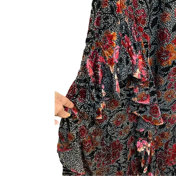 Jill Stuart Ruffled Floral 3D Velvet Floral Maxi Dress Size 6 - Image 5