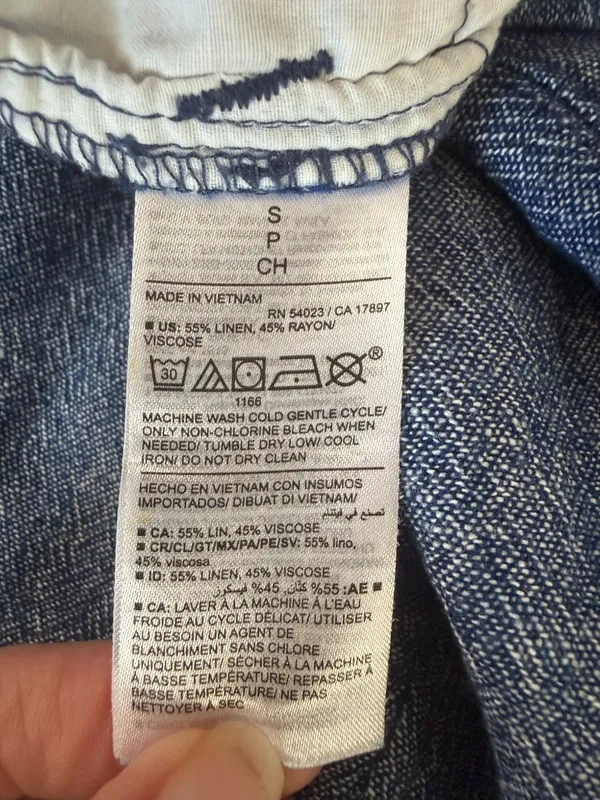 Old Navy women's straight taper high rise blue elastic waist pants size small - Image 9