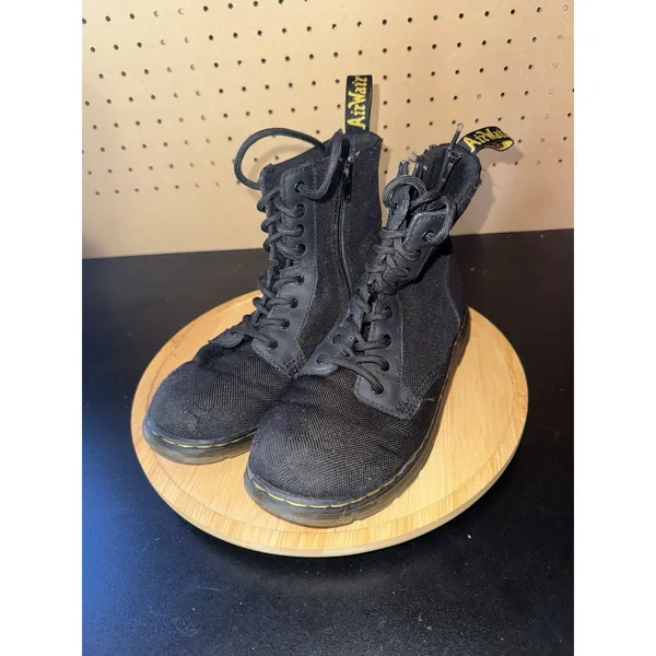 Dr. Martens COMBS Y Black Lace‎ Up/Zip Ankle Boots Men's 5 Women's Size 6 - Image 2