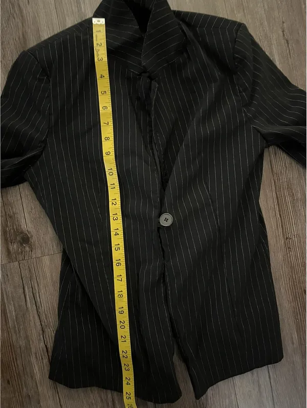 Urban Outfitters Black Pinstripe Blazer Women's XS Preppy - Image 6
