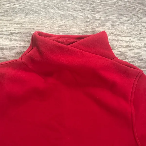 Athleta Vibrant Red Turtleneck Women’s Mock Neck Cozy Sweater Medium - Image 3