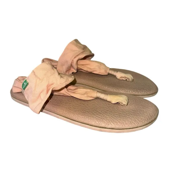 Sanuk Yoga Sling Sandals Womens Size 7 Pink Fabric Thong Comfort‎ Casual - Image 2