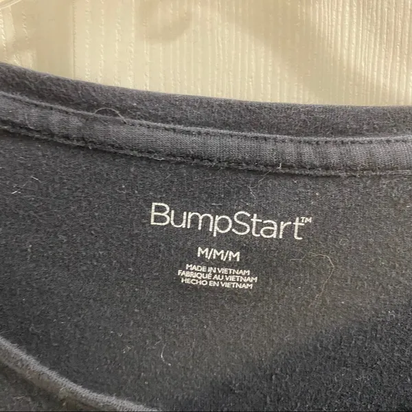 Bumpstart Maternity Long-sleeve Black Cotton Shirt Medium Pregnancy Top Shirred. - Image 4