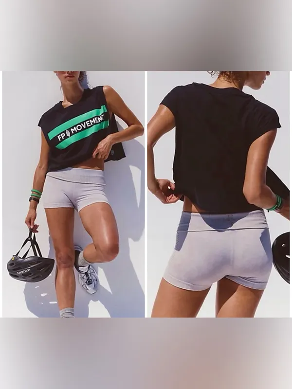 NWT Free People Inspire Logo Tank - stripe logo black combo - medium - Image 2