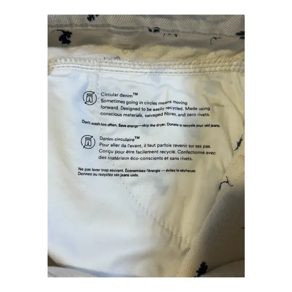 Frank‎ And Oak Linda Balloon Fit Jeans Womens 27 Cream Floral High Rise Tapered - Image 14