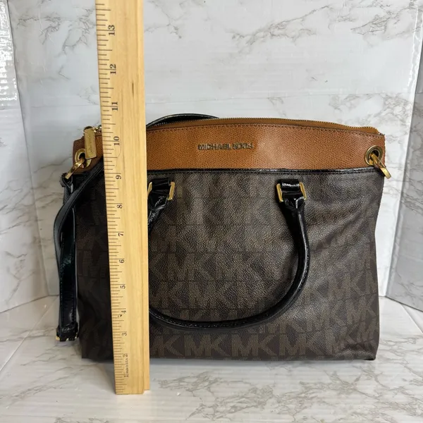 Michael Kors Aubrey Large Satchel Brown/Luggage women's bag shoulder purse‎ - Image 7