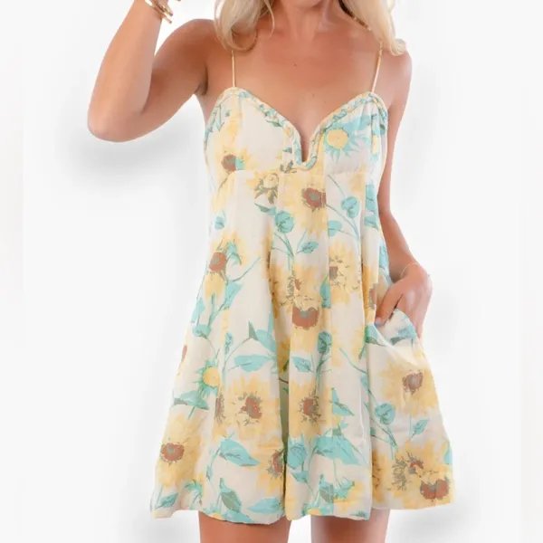 Free People Altura Sunflower Floral Mini Dress - Image 2