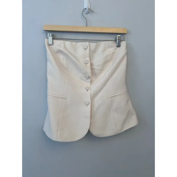 Sézane Strapless Blouse Elian /Tube Top Ecru size 38 US6 New with tags - Image 3