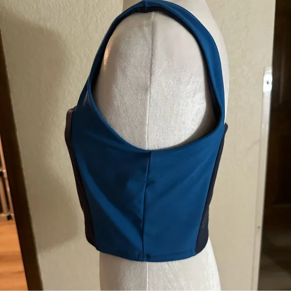 Sincerely‎ Jules Shades of Blue Colorblock Sports Bra Size Medium - Image 7