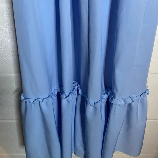 Blue women’s Dress small with bow tie for straps - Image 2