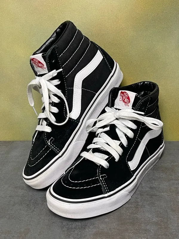 Vans Sk8-Hi Skate Black Suede/Canvas Shoes Women's Size 7.5 - Image 12