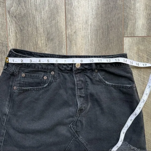 AEO 5 Button Distressed Hi Rise Festival Mini Skirt Women’s Size 6 - Image 8