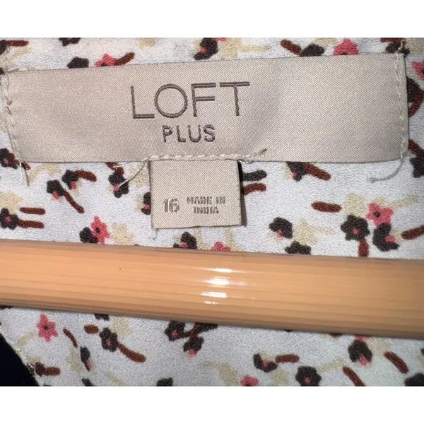 Loft Ditzy Floral Blouse Womens 16 Flowy Lightweight Work Career Blouson Sleeves - Image 5