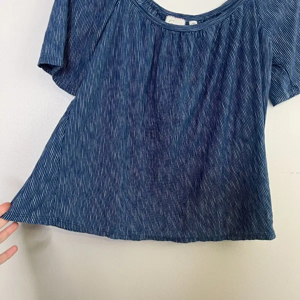 Anthropologie Postmark Square‎ Neck Slight Puff Sleeve Flowy Blouse Size Small - Image 2