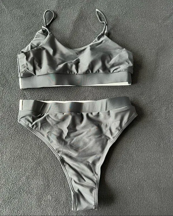 Boutique emma bling trim high waist swimsuits set black - Image 6